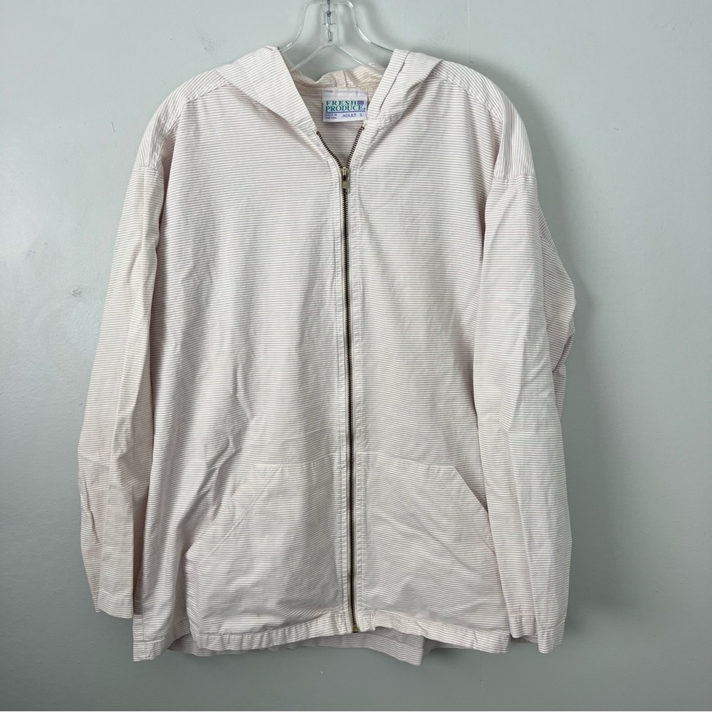 Fresh Produce Vintage Stripe Seersucker Hooded Zip Jacket